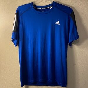 adidas Royal Blue Short Sleeve Athletic Tee with Black Accents